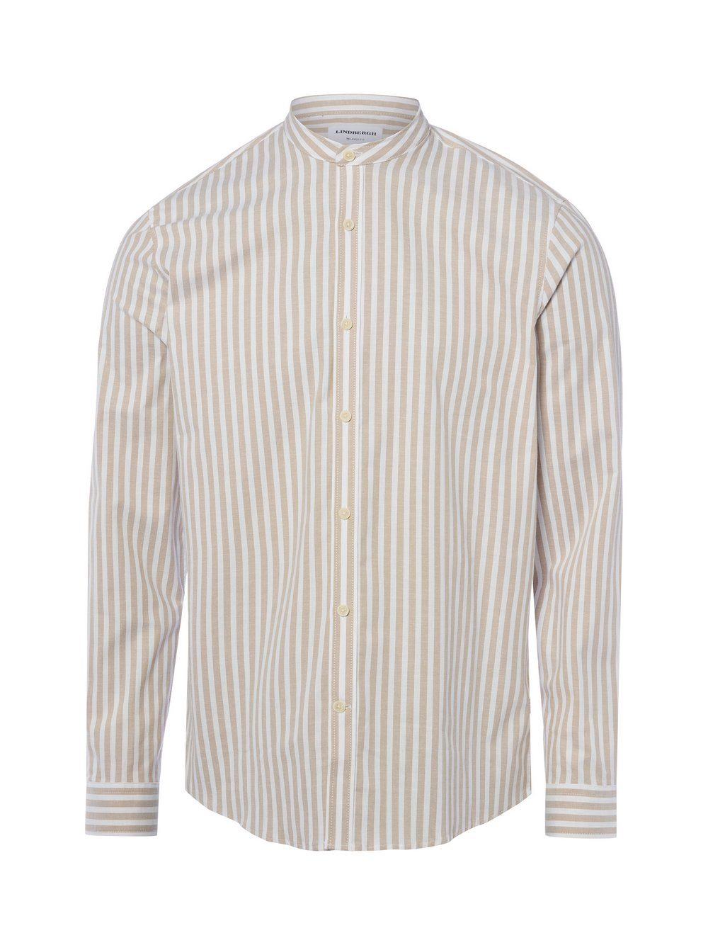 Lindbergh Męska koszula casual Mężczyźni Comfort Fit Bawełna beżowy|biały, L