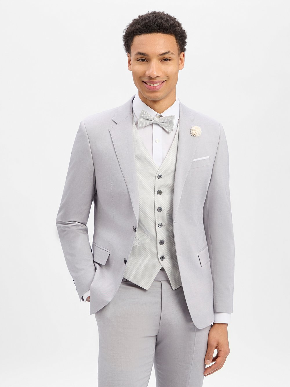 JOOP! Męska kurtka modułowa z zawartością wełny - Herby Mężczyźni Slim Fit szary, 56
