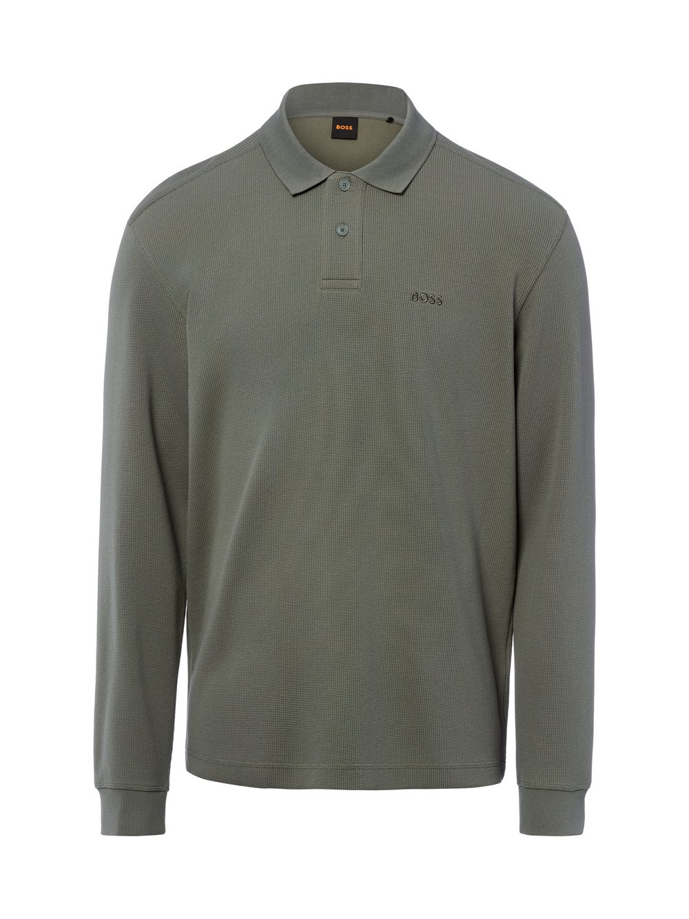 BOSS Orange Męska bluza polo - Petempestolong Mężczyźni Materiał dresowy zielony, M