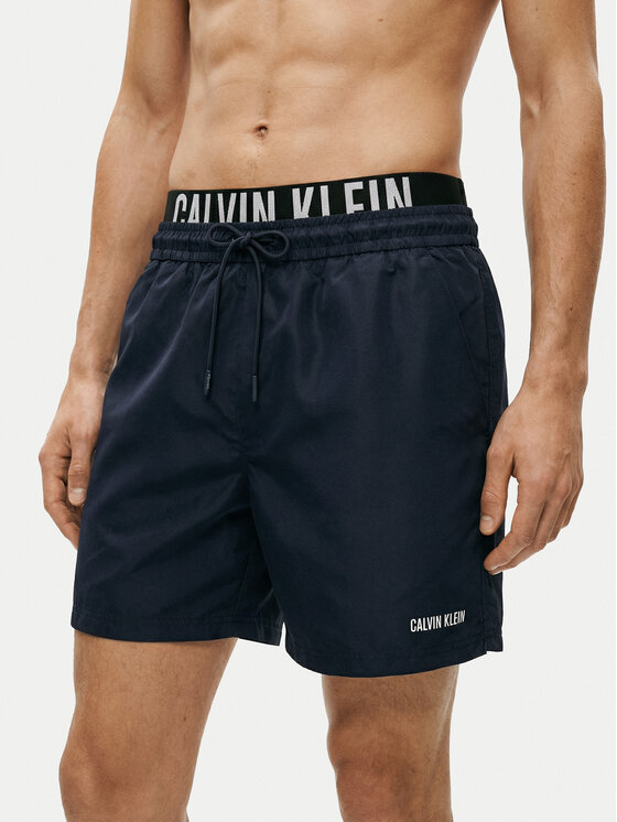 Calvin Klein Swimwear Szorty kąpielowe LV00N61015 Granatowy Regular Fit