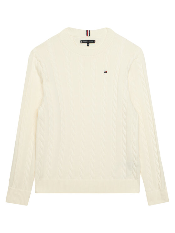 Tommy Hilfiger Sweter KB0KB09753 Biały Regular Fit