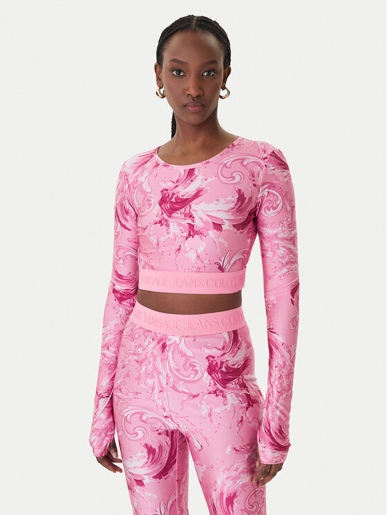 Versace Jeans Couture Bluzka 80HAH218 JS532 Różowy Slim Fit