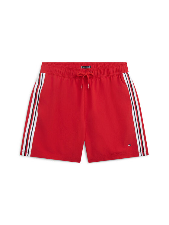 Tommy Hilfiger Szorty kąpielowe Global Stripe UB0UB00590 Czerwony jasny Regular Fit