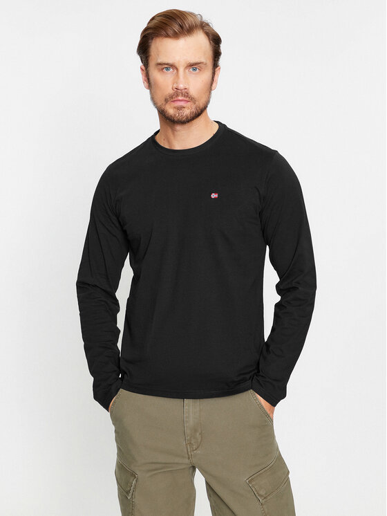 Napapijri Longsleeve Salis NP0A4HN7 Czarny Regular Fit