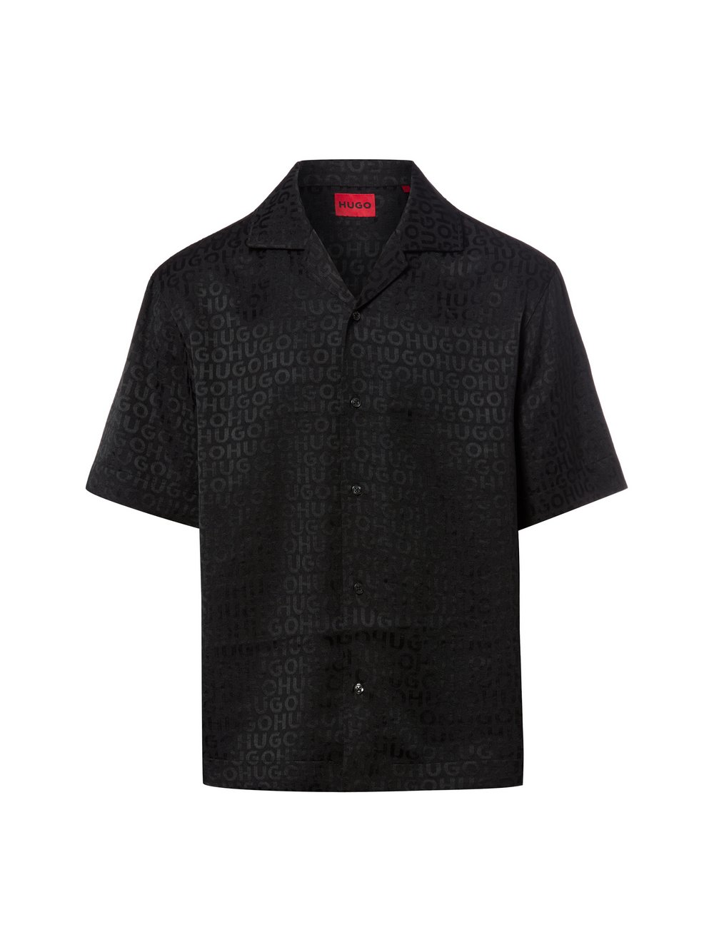 HUGO Męska koszulka z krótkim rękawem - Espino Mężczyźni Comfort Fit Sztuczne włókno czarny, XL