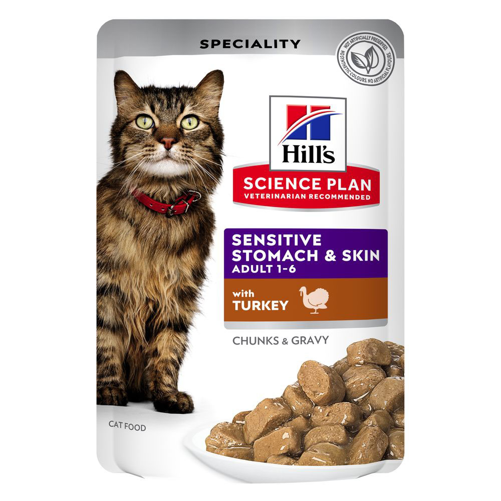 Hill's Science Plan Adult Cat Sensitive Stomach & Skin - Indyk, 24 x 85 g