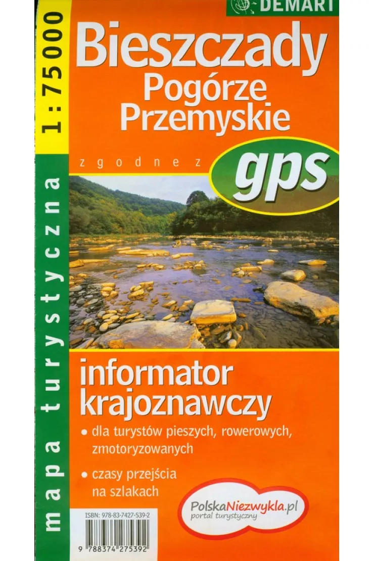 Mapa turystyczna Bieszczady, Pogórze Przemyskie 1:75 000