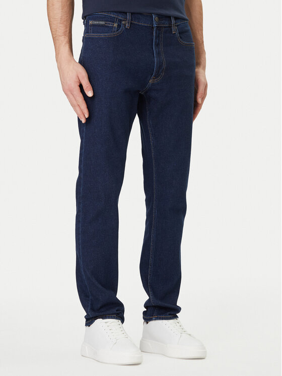 Calvin Klein Jeansy LV04RF939G Granatowy Slim Fit