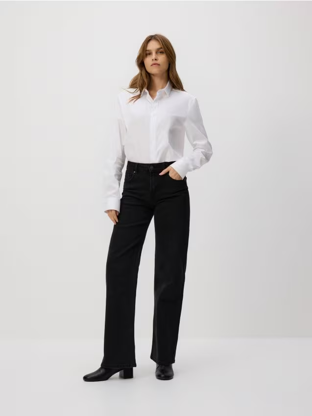 Reserved - Jeansy straight - czarny