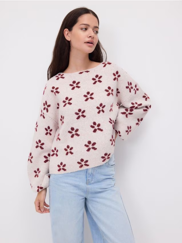 Reserved - Wzorzysty sweter - wielobarwny