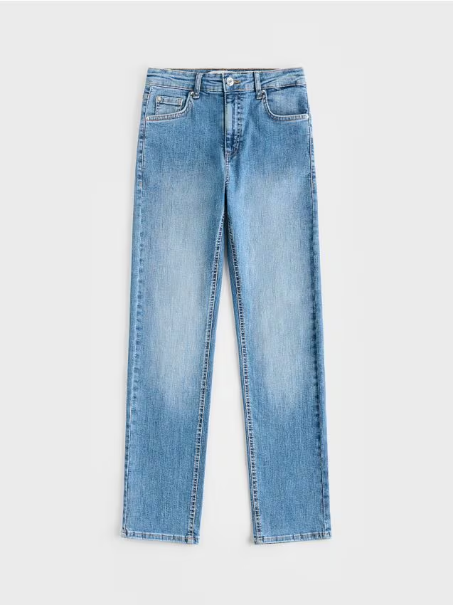 Reserved - Jeansy slim straight - niebieski