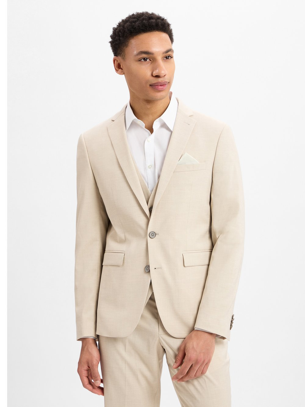 Finshley & Harding Męska kurtka modułowa - Oakland Mężczyźni Slim Fit beżowy, 44