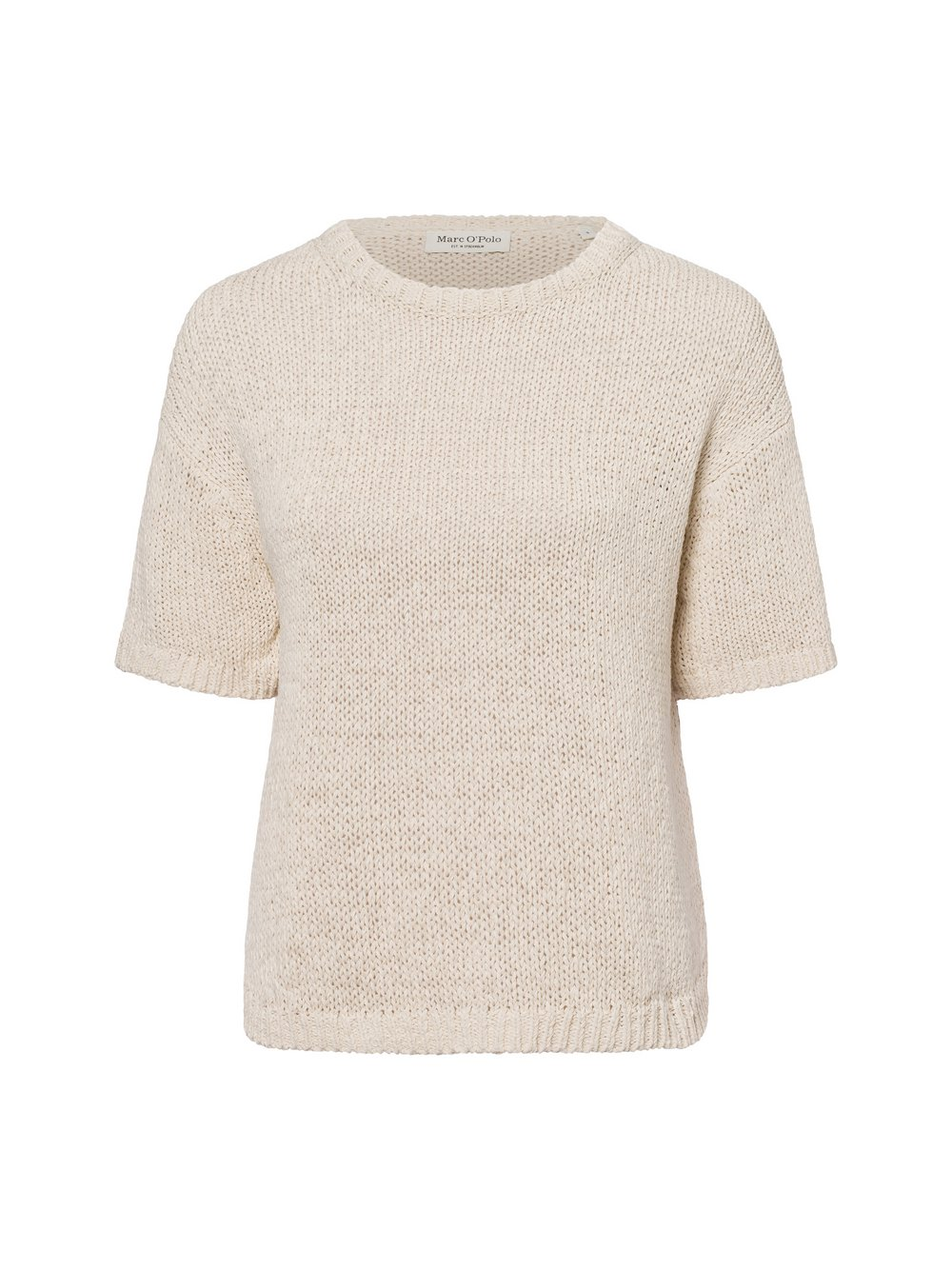 Marc O'Polo Damski sweter z dzianiny z krótkim rękawem Kobiety beżowy, XL