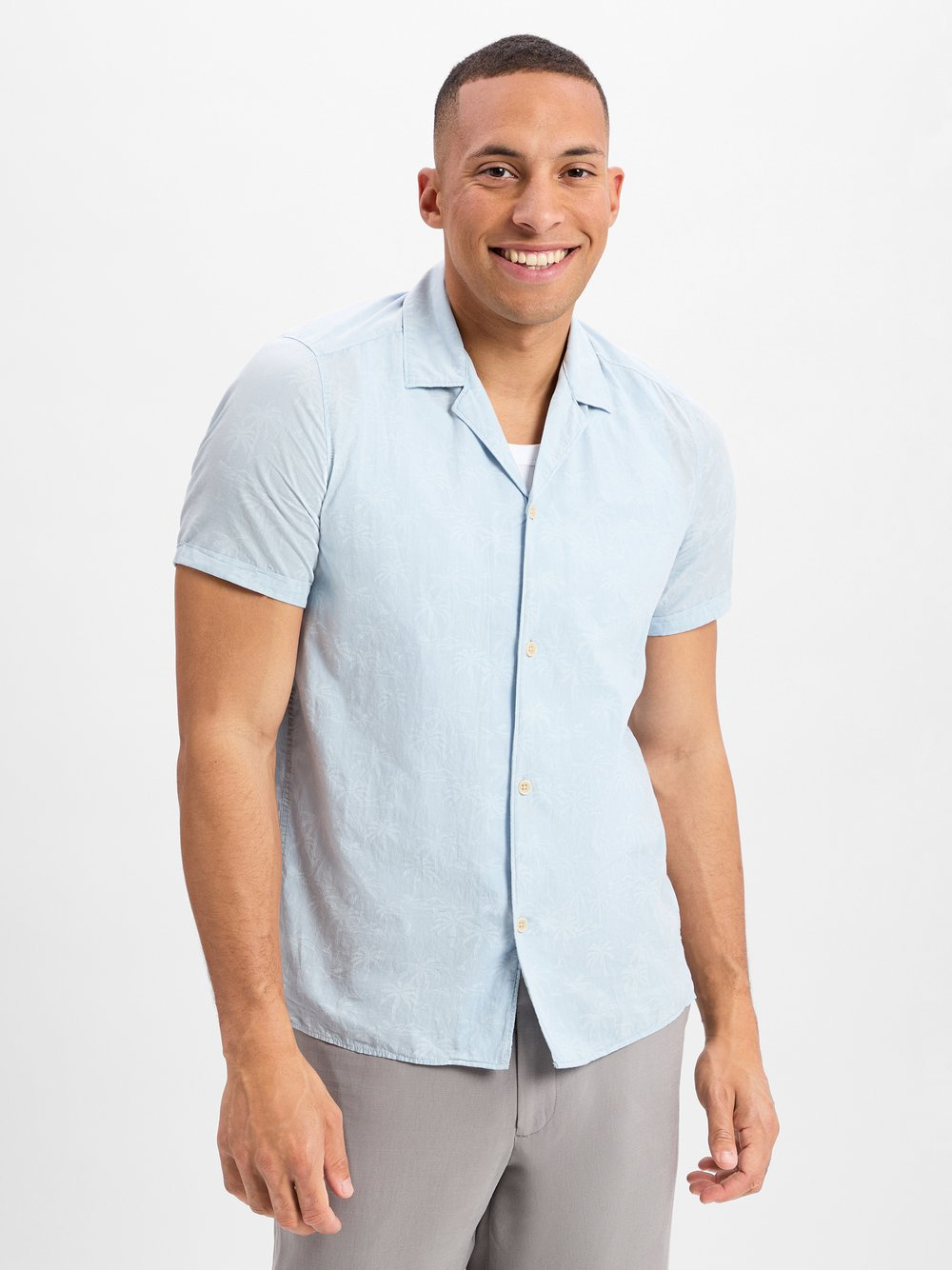 Drykorn Męska koszula casual - Bijan Mężczyźni Regular Fit Bawełna niebieski, XL