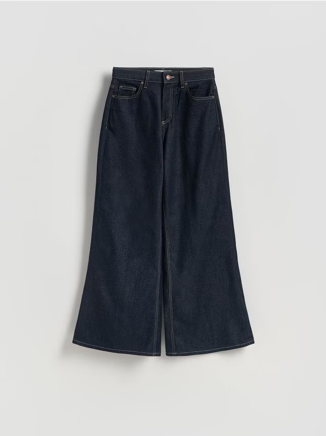Reserved - Jeansy wide leg - granatowy