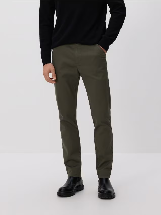 Reserved - Spodnie chino slim - jasny zielony