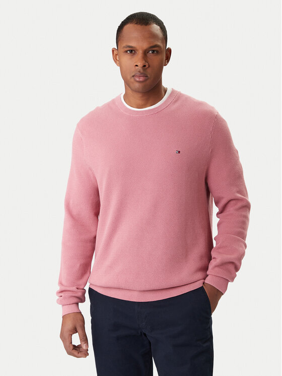 Tommy Hilfiger Sweter Essential MW0MW36347 Koralowy Regular Fit