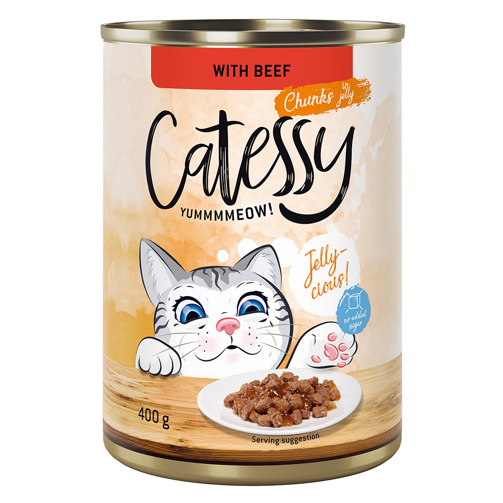 Pakiet Catessy Kawałeczki w sosie i galarecie, 24 x 400 g - Z wołowiną w galarecie