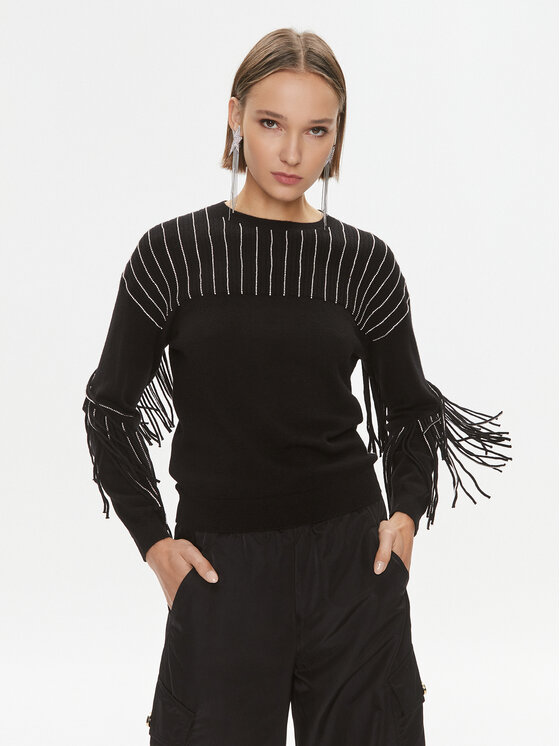 Pinko Sweter Libellula 102082 A19L Czarny Regular Fit