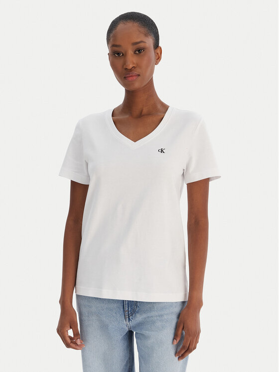 Calvin Klein Jeans T-Shirt Ss Monogram Vnk LV047B205G Biały Regular Fit