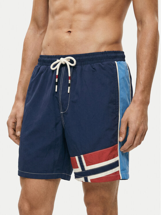 Napapijri Szorty kąpielowe V-Reflect NP0A4G6H Granatowy Regular Fit