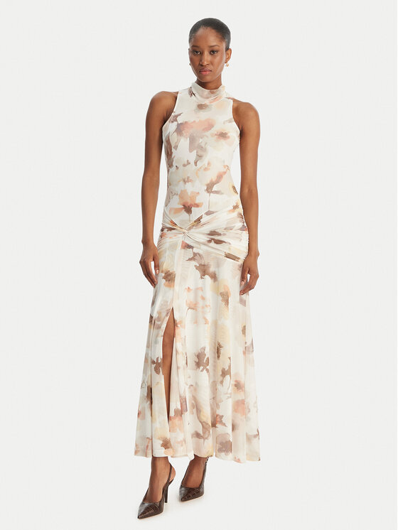 Bardot Sukienka wieczorowa Leanna 60373DB1 Écru Slim Fit