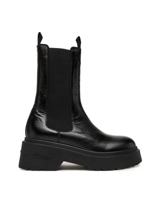 Tommy Jeans Sztyblety Tjw Chunky Shiny EN0EN02888 Czarny
