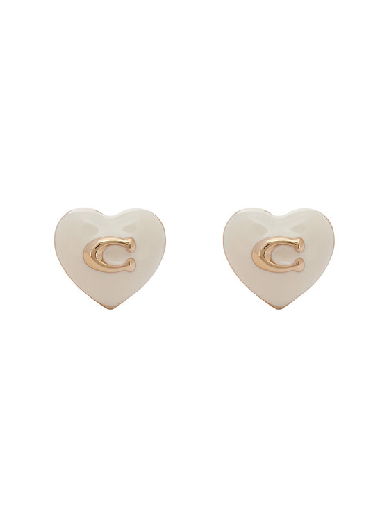 Coach Kolczyki Enamel Heart Stud Earrings 37479226GLD100 Srebrny