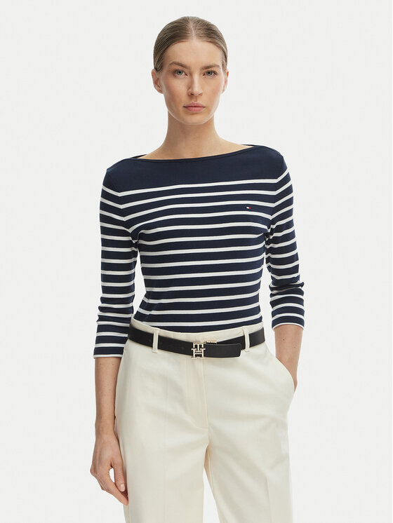 Tommy Hilfiger Bluzka New Cody WW0WW40589 Granatowy Slim Fit