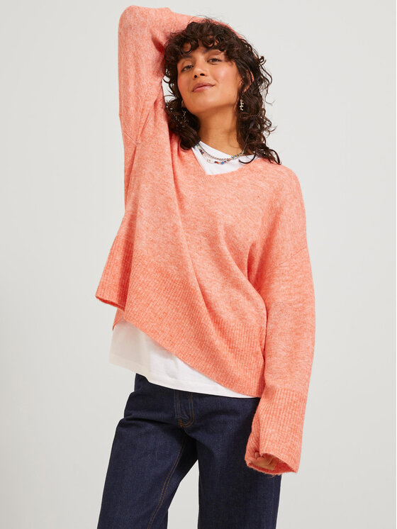 JJXX Sweter Lica 12246506 Pomarańczowy Regular Fit