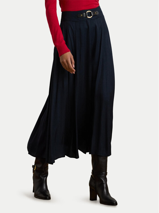 LAUREN RALPH LAUREN Spódnica maxi 200962242001 Granatowy Regular Fit