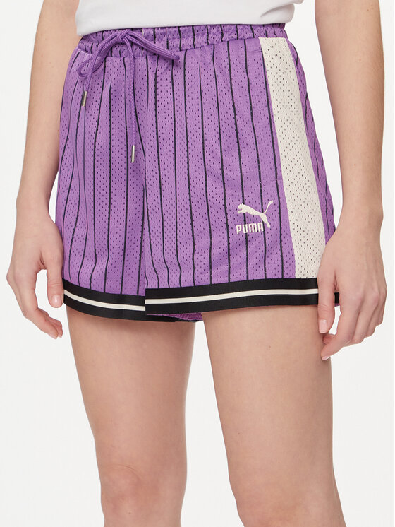 Puma Szorty sportowe T7 For The Fanbase 624345 Fioletowy Regular Fit