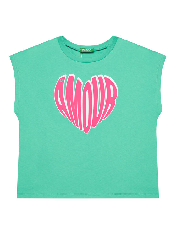 United Colors Of Benetton Top 3JERC10PB Zielony Regular Fit miniaturka