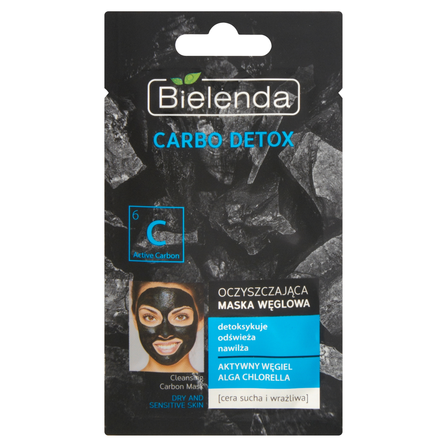 BIELENDA Carbo Detox Oczyszczająca maska węglowa cera sucha i wrażliwa 8 g miniaturka