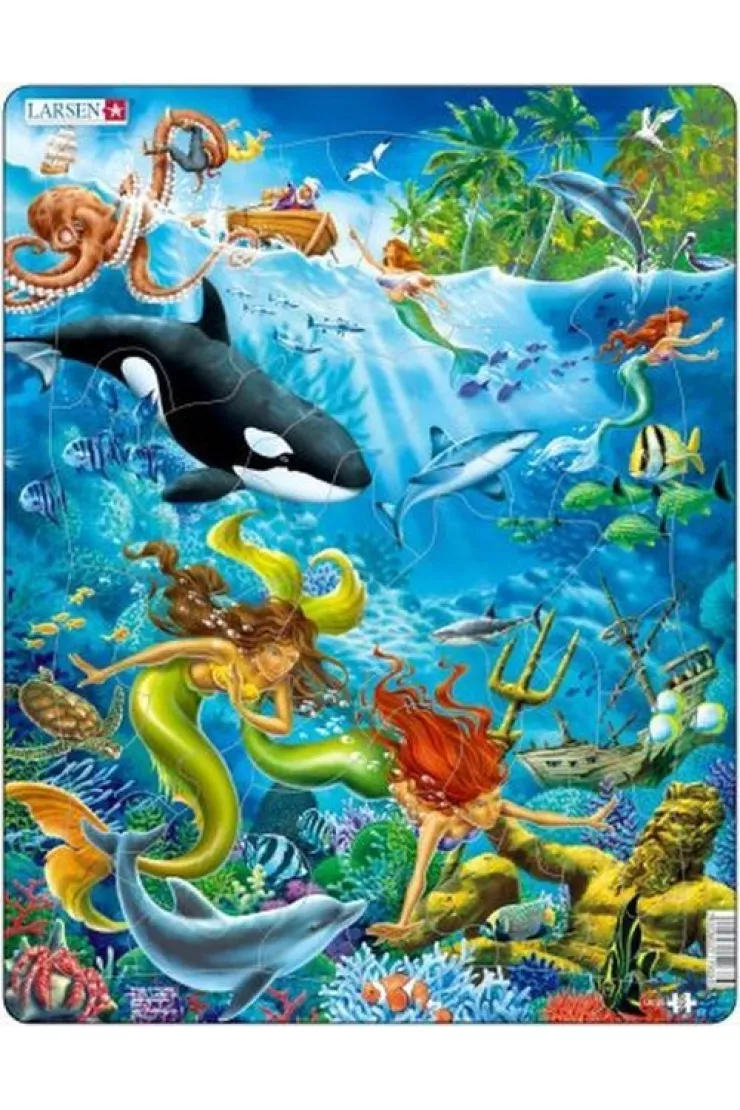 Puzzle 32 el. Syreny odkrywają posąg króla Neptuna