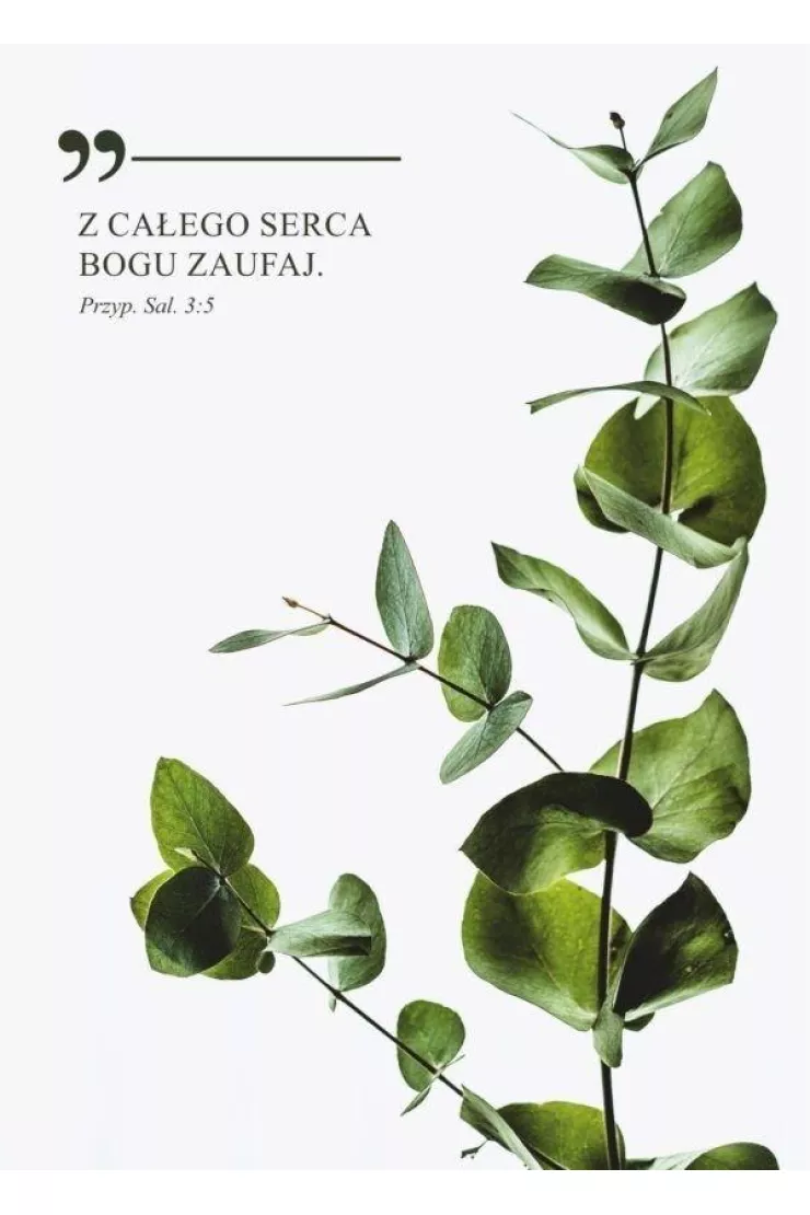 Kartka - Z całego serca Bogu zaufaj - gałązka