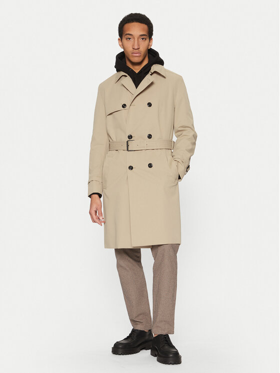 HUGO Trencz Maluks 50535072 Beżowy Regular Fit