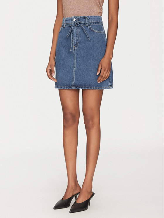 Marella Spódnica jeansowa 2515101021200 Granatowy Regular Fit