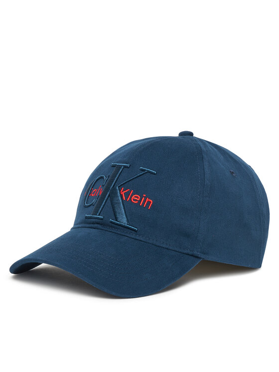 Calvin Klein Czapka z daszkiem Large Monologo LV04D5039G Granatowy