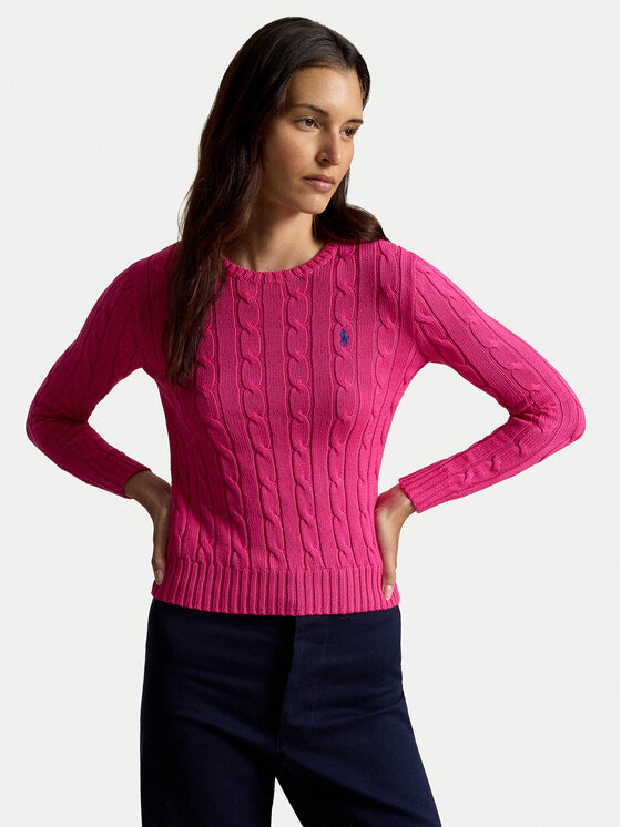 Polo Ralph Lauren Sweter 211971869508 Różowy Slim Fit