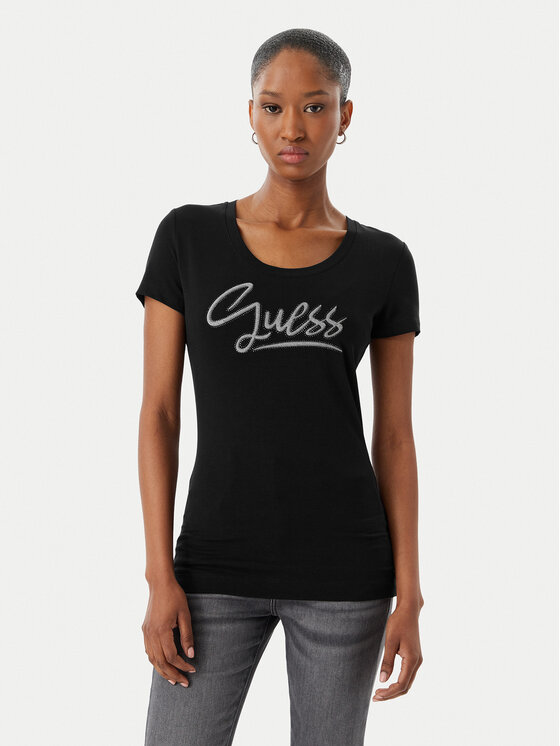 Guess T-Shirt W6RI24 J1314 Czarny Regular Fit