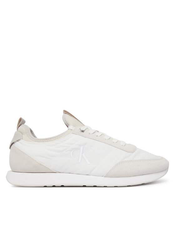 Calvin Klein Sneakersy Retro Runner Sock Laceup Mix YM0YM01414 Biały