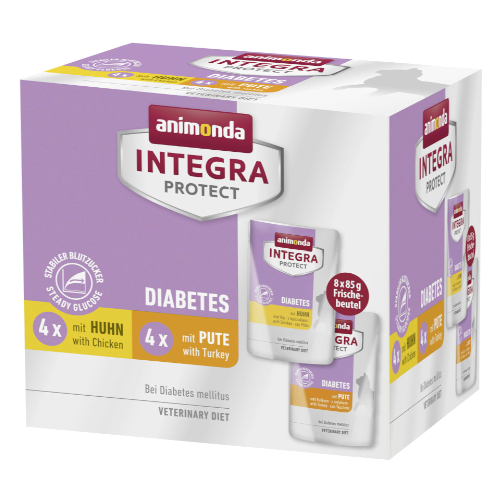 Korzystny pakiet animonda Integra Protect Adult Diabetes, 48 x 85 g - Pakiet mieszany (kurczak i indyk)