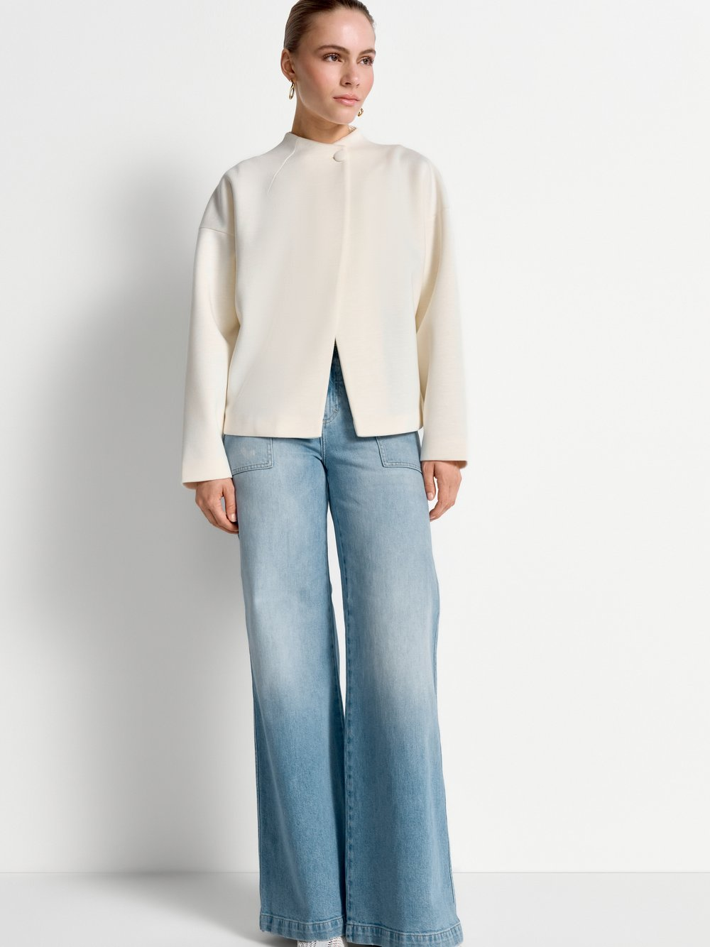 Rich & Royal Damska bluza dresowa Kobiety Sztuczne włókno biały, L