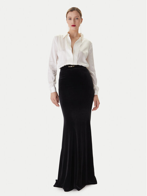 Elisabetta Franchi Sukienka wieczorowa AB-R46-57E2-V100 Biały Regular Fit