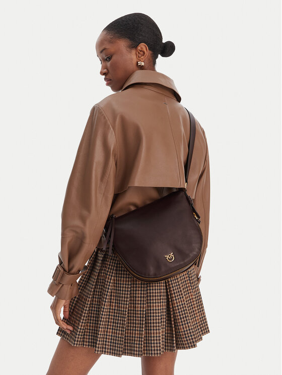 PINKO Torebka Hobo Zip Around Mini Ai 25-26 PLTT 105332 A0QO Bordowy