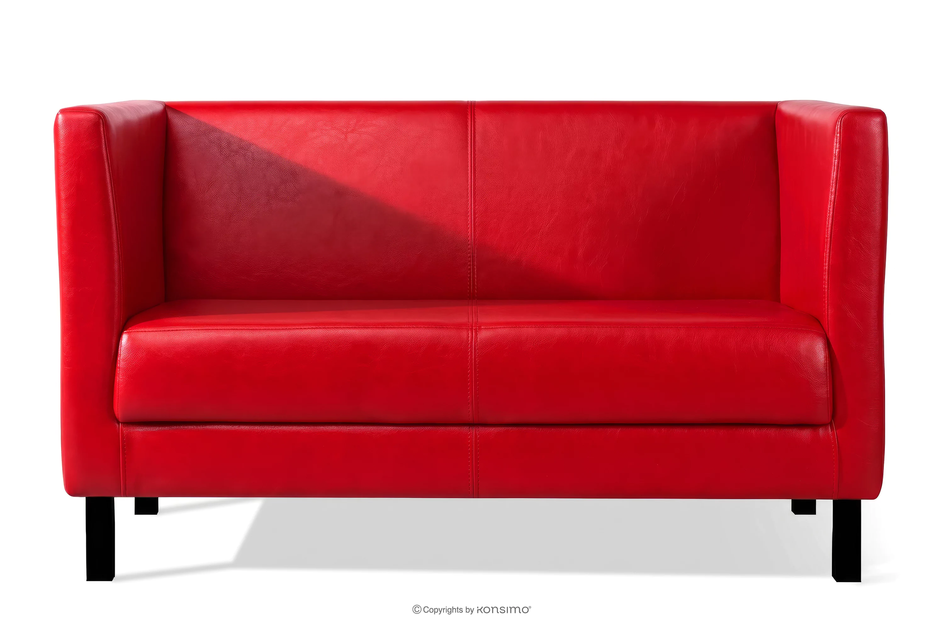Sofa do poczekalni ekoskóra czerwona ESPECTO miniaturka