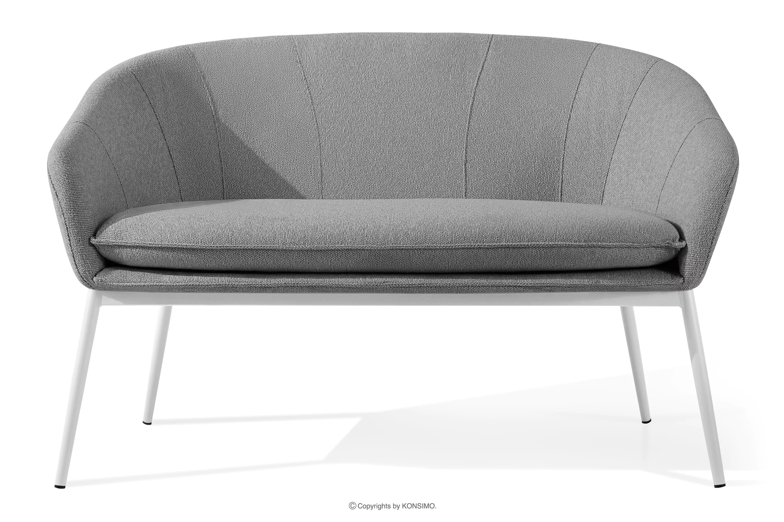 Sofa na ogród tkanina wodoodporna szary/biały SOLIS
