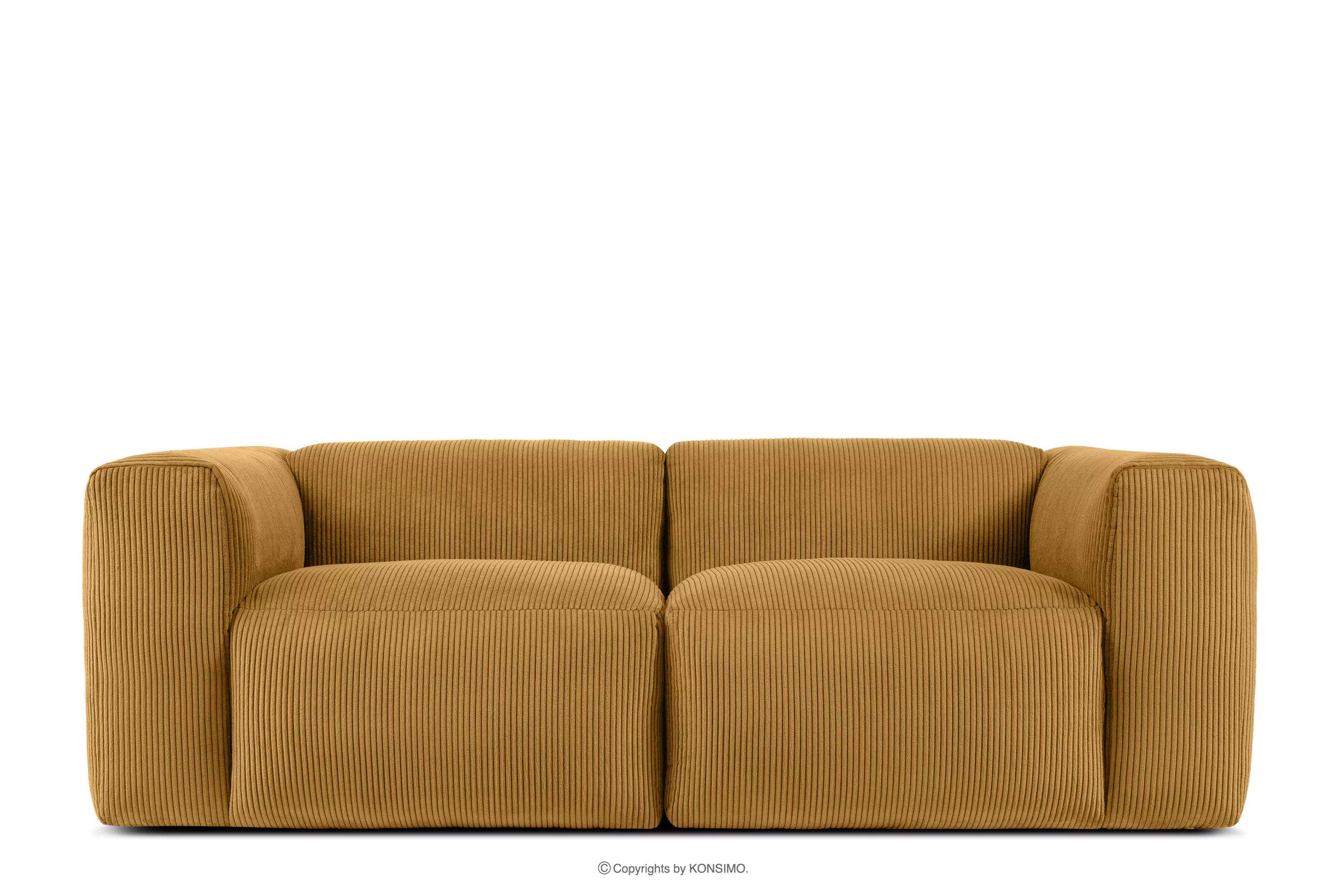 Sofa modułowa dwuosobowa w tkaninie sztruks żółta BUFFO