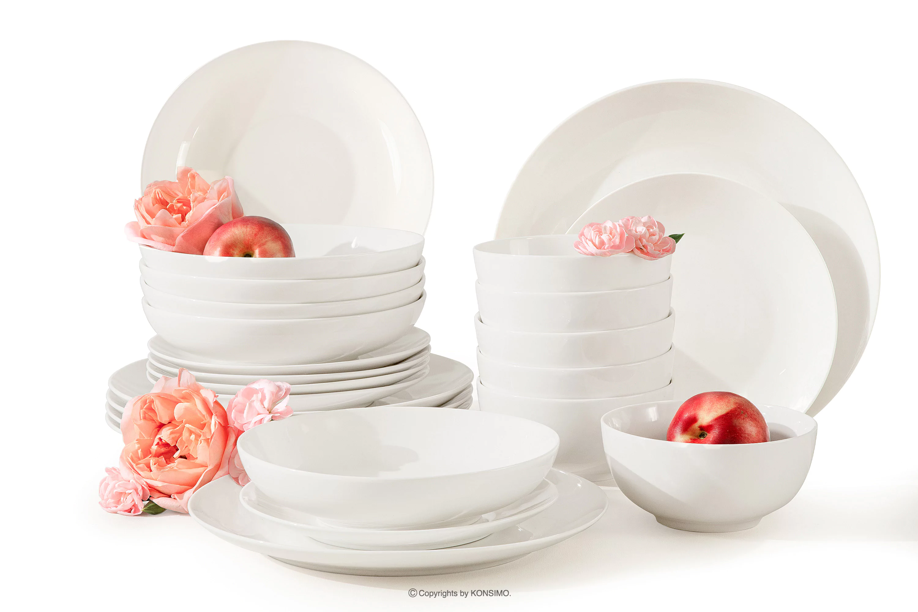 Zestaw obiadowy twarda porcelana 6 os. (24 el.) ecru AD BELLA